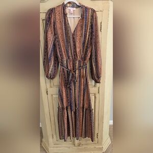 Flying Tomato Multicolor Long Sleeve Midi Dress